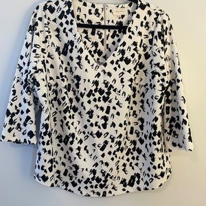 Melloday Black and White Spotted Blouse